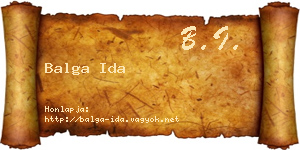 Balga Ida névjegykártya